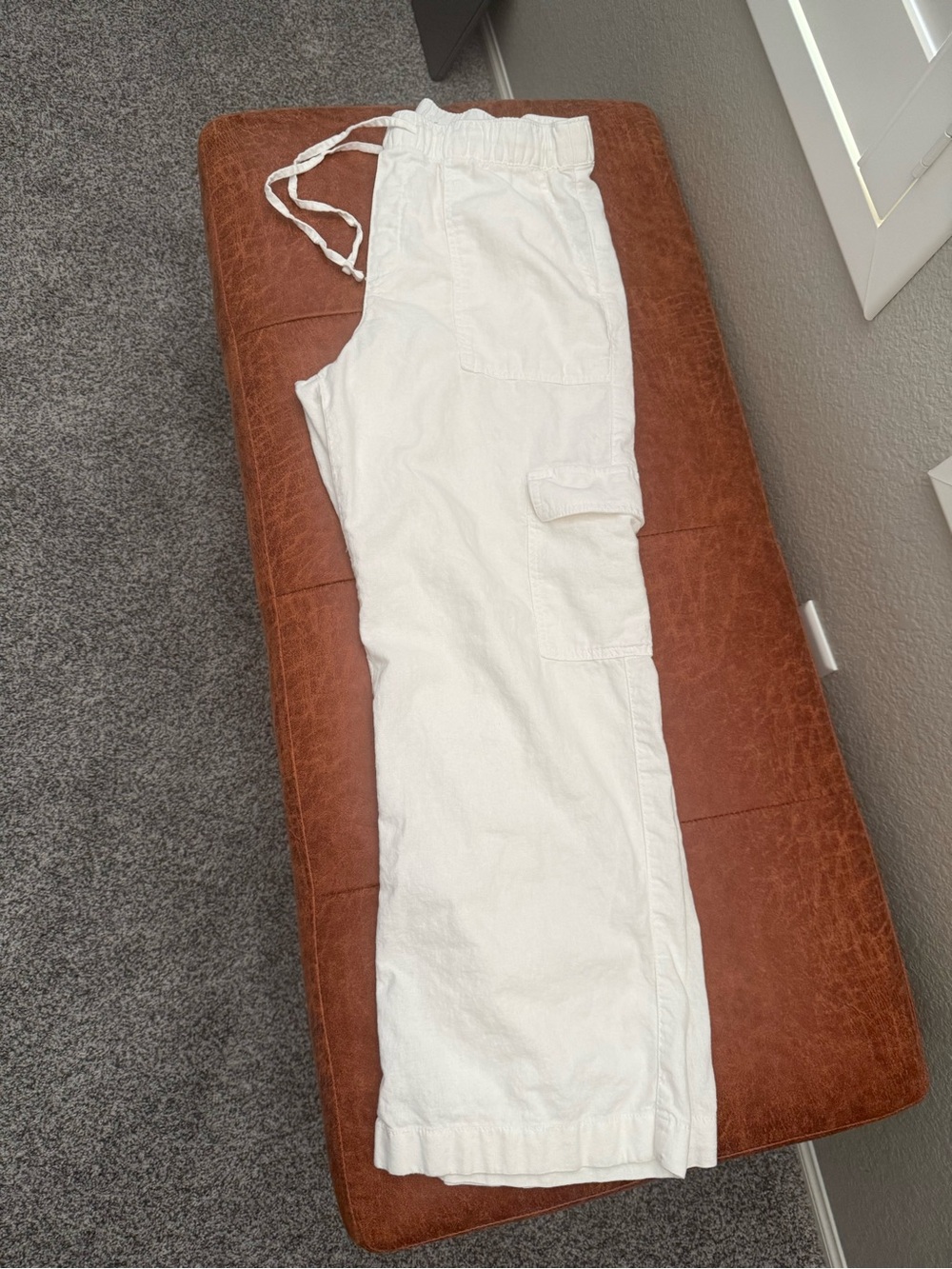 GAP cargo linen blend drawstring pants
